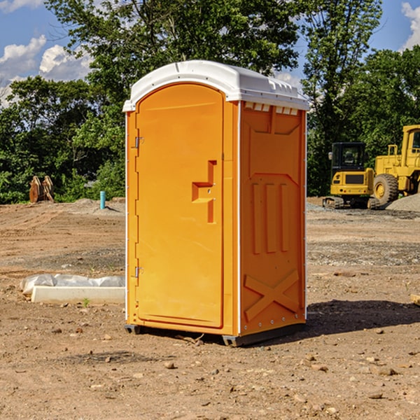 how often are the porta potties cleaned and serviced during a rental period in Lake Como